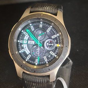 Samsung Galaxy Watch 46mm Bluetooth Silver Base with Black Silicon Band